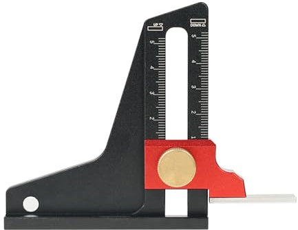 Misuratore di altezza, in lega di alluminio, doppia scala, righello di misurazione dell'altezza, strumento di misurazione per la lavorazione del legno, strumento per la lavorazione del legno fai da te