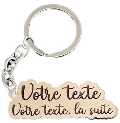 Porte clé personnalisé en bois, avec prénom ou texte, idée cadeau maman papa mamie papi grand père maitressse parrain marraine (1 porte clé)