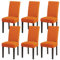 mafudoxi Stuhlhussen 6er Set, Stretch Abnehmbare Waschbar Stuhlbezug, Stretch Stuhlhusse mit Gummiband, für Hotel, Bankett, Restaurant, Haus, Party, Hochzeit(Orange, 6Stück)