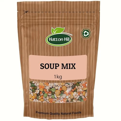 Soup Mix 1kg – Blend of Pearl Barley, Yellow & Green Split Peas, Marrowfat Peas, Red Split Lentils by Hatton Hill