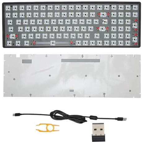 Lazmin112 96% Mechanical Keyboard Kit, 100 Keys Hot Swappable 5pin Switch, Triple Mode BT/2.4Ghz/USB C Wired Wireless Custom Mechanical Keyboard Base, for Win/iOS/Android/OS X (Black)