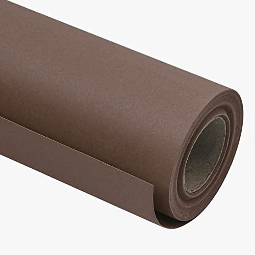 RUSPEPA Rouleau de Papier Kraft Brun Chocolat - 44,5 cm x 30 m - Papier Recyclable Parfait pour l'Artisanat, l'Art, l'Emballage, l'Emballage, la Poste, l'Expédition, le Calage et les Colis