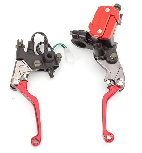 Lenkerkupplungs Set Für YZ80 YZ85 WR250R WR250X SEROW 225 250 TTR250 XT250 XT250X Motorrad Hauptzylinder Hydraulische Bremse Kupplungshebel Kupplungsbremshebel (Color : Red)