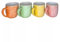 Dylex Multicoloured Set of 4 Coffee, Tea Mugs Floral Cup Set Stoneware Mugs Set 400ml