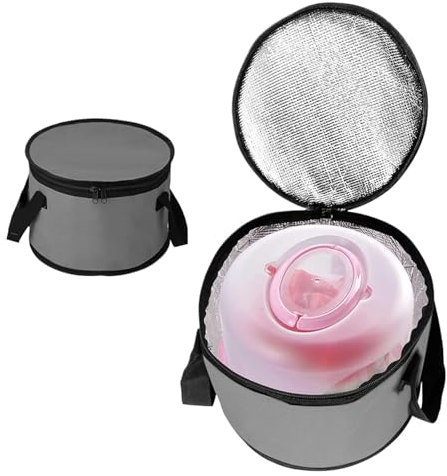 Isolierte Lunchtasche – Lunch-Kühltasche, tragbare wiederverwendbare Lunch-Picknick-Tragetasche, Schule, Strand, runde isolierte Kuchentaschen, Slow Cooker, wiederverwendbar, isolierter Kuchenständer,