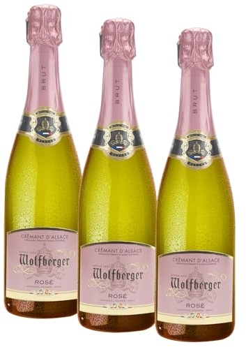 Crémant Wolfberger Rosé Brut, 3x0,75 l Flaschen Schaumwein aus dem Elsass.
