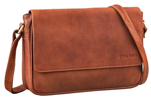 STILORD 'Ruth' Vintage Sac à Main Cuir Femmes Petit Sac à Bandoulière Sac à l'Épaule Élégant Sac de Soirée Classique Cuir Véritable, Couleur:arrona - marron
