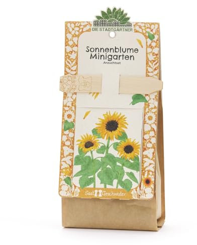 Die Stadtgärtner Sonnenblume Anzuchtset Starter-Komplettset mit Bio-Sonnenblumen-Saatgut, Anzuchterde & Pflanzgefäß | Perfekt als besonderes Geschenk, Mitgebsel und Aufmerksamkeit