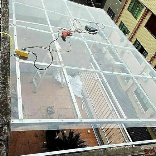 JIwqDY Polycarbonate Sheets, Outdoor Clear Greenhouse Panels, Protection Rain Pergola Roof Panels, Acrylic Plastic Sheet for Canopy, Balcony, Carport(0.8x7m/2.62x22.96ft)