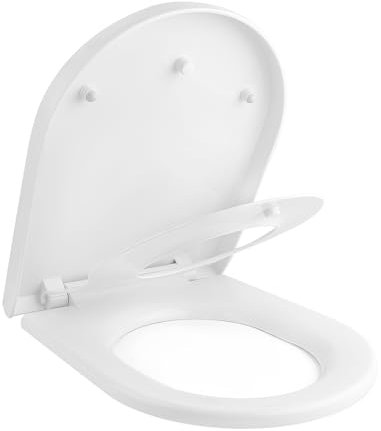 SAMODRA Family Toilet Seat with Child Seat Built-in,D Shape Soft Close Toilet Seat,Top Fixing,Quick Release for Easy Clean and Install