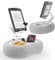 TRYONE für iPad Kissen Halter eReader Ständer mit 2 Abnehmbaren Tabletts & Plüschkissen, 360° Verstellbarer Tablet Halterung im Bett Tisch für Kindle/iPad/Ebook/Handy, Alle von 4.7-16.1 Zoll (Grau)