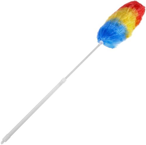 ANGIX Feather Duster with Telescopic Handle 120 cm Extendable Microfibre Electrostatic Duster for Cleaning High Ceiling Fans, Cobwebs, Shelves, Hard-to-Reach Areas, Home & Office Use (Multicolor)