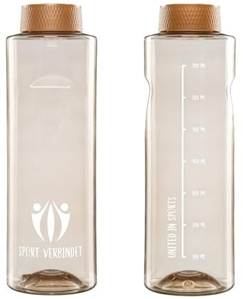 800ml Tritan Trinkflasche [Made in Austria, BPA-frei] – Ideale Größe, spülmaschinenfest, kohlensäurefest, leichte Sporttrinkflasche mit weiter Öffnung für einfaches Reinigen. (1 Flasche) (Braun)