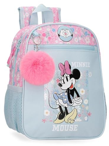 Disney Minnie Happy Zaino per bambini, zaino scolastico, realizzato in poliestere, tasche laterali, spalline larghe regolabili, maniglia superiore per appenderla, sistema magic Fix., Zaino 28, Taglia