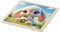Wood Jigsaw Puzzles Game, Funny Kids Rabbit 6-Piece Puzzle Board, Animal Shaped Educational Toy, Learning for Boys Girls, Home Travel Car Activity, Natural Wood, 9.9x9.8cm
