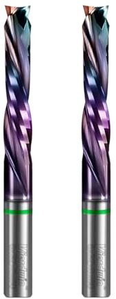 HARDWIN 2-Flöten Spiral-Fräser 6mm Schaft×6mm Schneide×32mm CEL Karbid Kompressions-Holzfräser 2 Stück