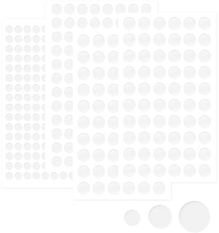 JIEHU 344 Pcs Screw Stickers White (4 Sheets), White Caps for Screws Holes (12mm, 15mm, 21mm), Screw Cover Stickers Self-Adhesive for Cabinets, Desk, Wall