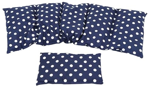 PÜNKTCHEN PUNKTE Kirschkernkissen 2 er Set 5 Kammer + kleines 51 x 21 cm Körnerkissen Wärmekissen XXL Kältekissen Mikrowelle + Backofen (Blau Punkte, 1. Kirschkerne)