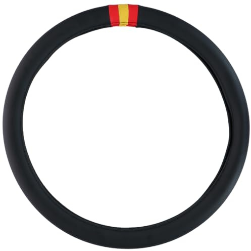 8719965025028 All Ride Lenkradbezug Auto und LKW 44-46cm – Lenkradhülle mit Spanischer Flagge – Lenkradschutz Dicke 10cm – Auto Zubehör Innenraum – Schwarz