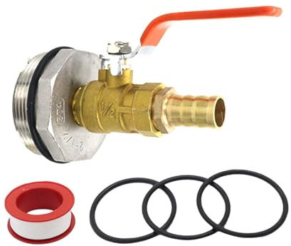 Sharplace Robinet de fût pour fût de 55 gallons, Robinet de récipient en Laiton pour Seau extérieur, connecteur pour fûts d', Filetage de 2 Pouces, Sortie