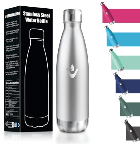 HoneyHolly Gourde Isotherme Enfant, Acier Inoxydable 18/8, 500ML Bouteille Isotherme, Sans BPA, Gourde Inox Enfant, Étanche Double Isolation, Water Bottle pour Camping, Écoles, Gymnases