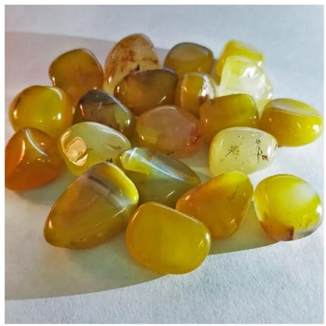PAJPXPCD Pierre d'agate Jaune, Cristal de Quartz, Gravier Poli, Pierres, Pierre décoration, 100 g