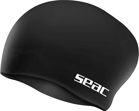 SEAC Chignon - Cuffia Nuoto in Silicone per Bambini – Ideale per Capelli Lunghi o Raccolti – Cuffia Piscina Morbida e Confortevole – Rosa, Nero, Bianco Unisex Bambini