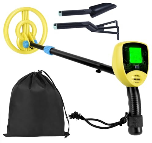 FIVAVA Rilevatore di metalli per bambini, alta precisione e display LED, leggero e portatile con lunghezza regolabile, set per principianti per bambini 3-12 anni, per ragazzi e ragazze