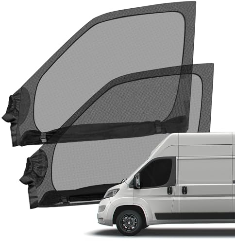 Zanzariera Finestra laterale Sostituzione per Fiat Ducato/Peugeot Boxer/Citroen Relay 2006-2025, Set 2 Pezzi Zanzariera Magnetica con Privacy, In Rete Traspirante per Campeggio
