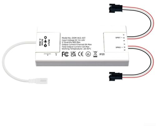 LED-Streifen-Controller für ESP32 und ESP8266 mit Mikrofon, für WLED-App-Fernbedienung, 100+ Modi, Sound reaktiv für WS2812B SK6812 adressierbare Lichter, DC 5V-24V (A)