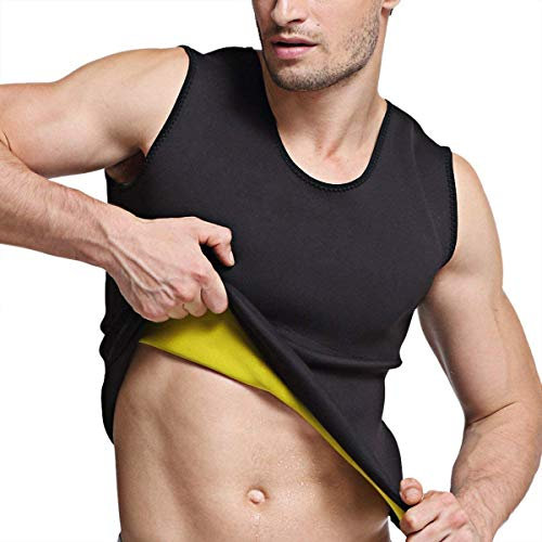 Canotta per la perdita di peso da uomo, sauna, body building, allenamento muscolare, resistenza, colore nero, Uomo, Black, M