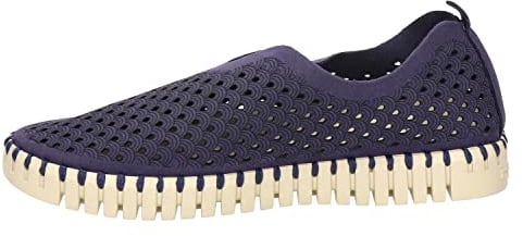 Ilse Jacobsen HORNBÆK | Flache Damen-Schuhe | Slip-On Sneaker mit Recyceltem Mikrofaser-Material und Rutschfester Natur-Gummisohle | Tulip3275 | Leicht Atmungsaktiv Umweltfreundlich | Navy | 40