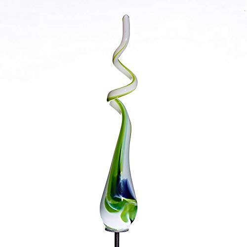 CRISTALICA Gartenspirale Mini Gartendekoration Glas Mundgeblasen Mint Höhe 40 cm inkl. Stab