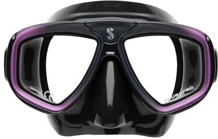 Scubapro Zoom-Maske, Schwarz/Violett, Atemregler für Kaltwasser, Unisex, Erwachsene, Mehrfarbig, Einheitsgröße