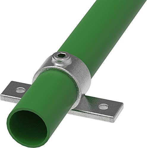 Fenau | Stellring-Halterung mit Doppel-Lasche/Doppel-Flansch, Ø 42,4 mm, Befestigungs-Ring, Temperguss galvanisiert, feuerverzinkt, inkl. Schrauben