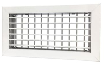 Grille de Sufflage avec Double Rangée de Volets Mobiles, Grille d'Aération, ABS, 300x150 Millimètres