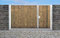 Einfahrtstor SAS Tor Holztor Gartentor Hoftor Verzinkt mit Pfosten & Holzfüllung Senkrecht 2-flügelig 450cm x 160cm