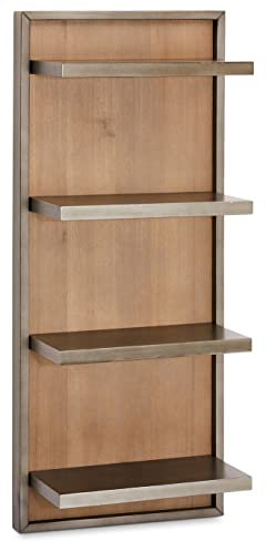 Ibbe Design Regal Lackiert Massiv Akazie Holz Wandschrank Wandregal Mallorca mit 4 Regale, 45x26x110 cm