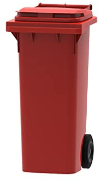 Office Needs Direct Red Wheelie Bin Polyethylene 80 Litre Wheeled Recycling Waste Bin