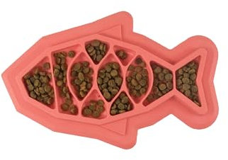 Catstages Fishie Fun Feed Mat Langsamfresser Katzennapf, rosa