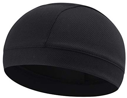 Sports Headwear Quickly Dry Sun UV Protection Cycling Running Beanie Bike Motorcycle Skull Cap Under Helmet Bandana (Cap Black)