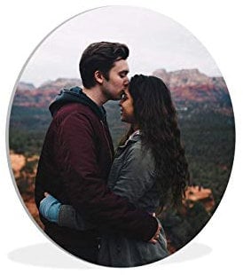 MuchoWow Ihr Foto auf Leinwand/Alu-Dibond/Holz/Acrylglas - Upload Ihr eigenes Bild - Wandbild mit kunstdruck - Personalisierte Geschenke - Wanddeko (Runde Bilder (Alu Dibond), 40 x 40 cm)