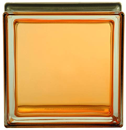 Bloc de verre métallisé Ambra lisse Mendini, 19 x 19 x 8 cm