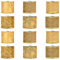 Belle Vous Gold Geschenkband für Weihnachten (12 Stück) - 2,7m x 63mm Goldenes Breites Organza Band in Verschiedenen Designs - Dekoratives Weihnachtsbaum Band für Partys und als Geschenkband Gold