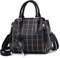 BUKESIYI Damen Tasche Umhängetasche Handtasche Frauen Klein Schultertasche Weekender Lack PU Leder DE77139 Schwarz V1