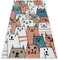 rugsx Teppich Fun Gatti Kinderteppich für Babyzimmer, Spielteppiche, Kinderzimmer, Moderne, Katzen, Tiere rosa 120x170 cm