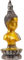 Craft&Style Buddha Büste auf Sockel aus hochwertigem und massivem Kunstharz Gold Silber 34cm