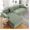 Daesar Sofabezug Sofa Überwürfe 3 Sitzer, Couchbezug Stretch Eckcouch 190-230 L Form Hellgrün Couchbezug Wasserdicht Polyester
