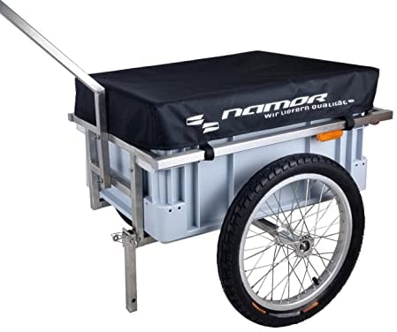 Fahrradanhänger Lastenanhänger aus Edelstahl von Namor | Edelstahlanhänger | Transportanhänger | Handwagen | rostfrei | Made in Germany | mit Aluminium-Kompletträder 16 Zoll