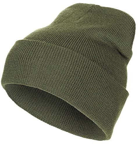 blntackle76 Strickmütze Beanie Mütze Olive/grün, balu/Navy, schwarz/Black 100% Wolle Damen Herren Wintermütze | für Frauen Männer Unisex Weich & Warm one Size (Olive/grün)